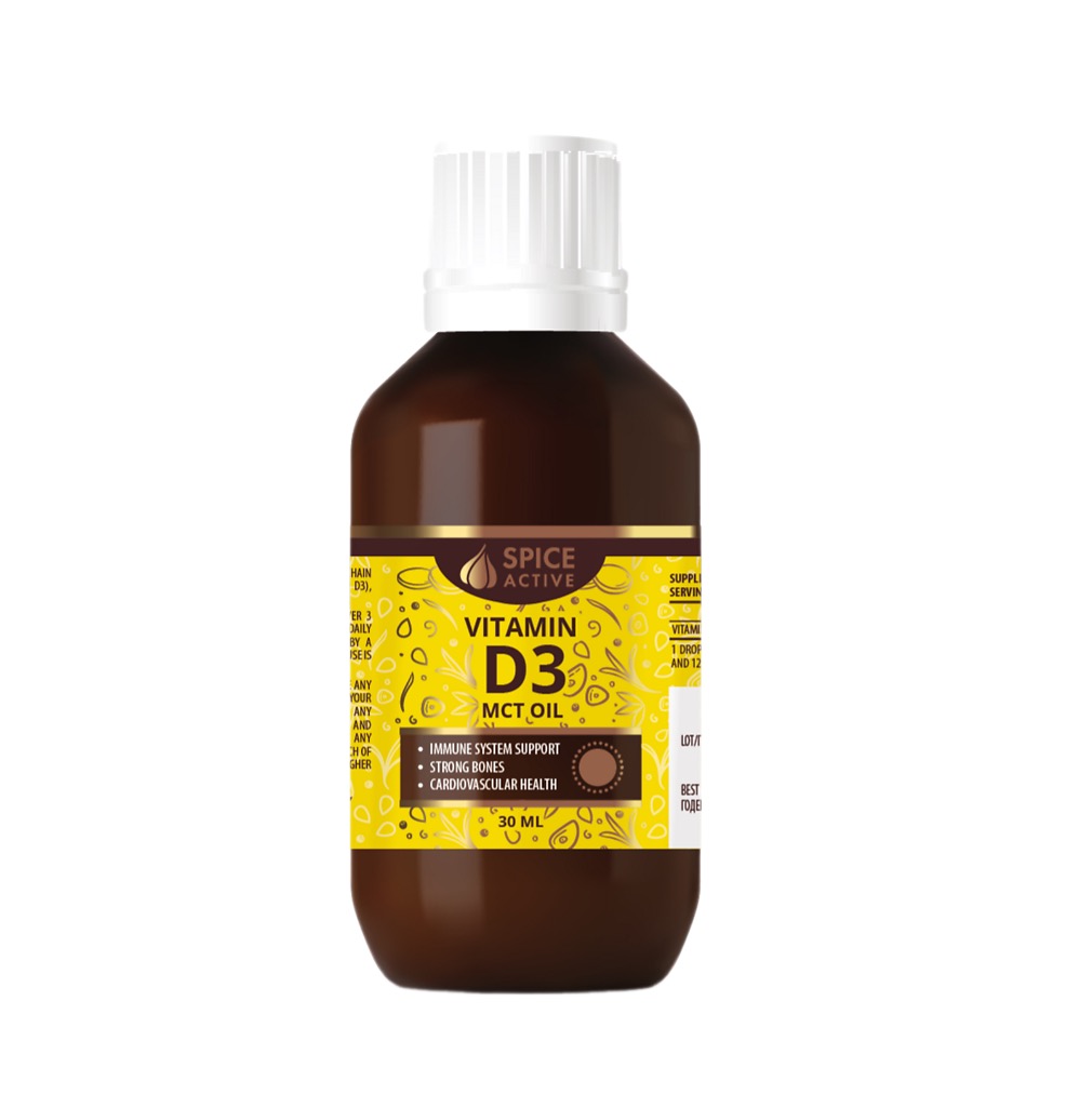 Spice Active Витамин Д3 с МСТ маслом, 500 МЕ, капли для приема внутрь, 30 мл, 1 шт. фото
