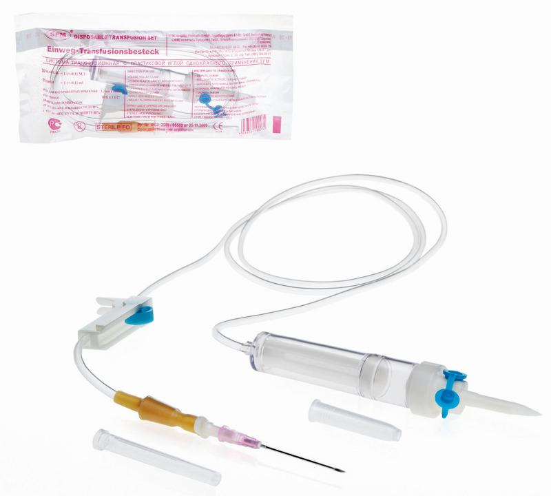 SFM Система трансфузионная для переливания крови c пластиковым шипом, 1 шт, 18G (1.20х40) фото