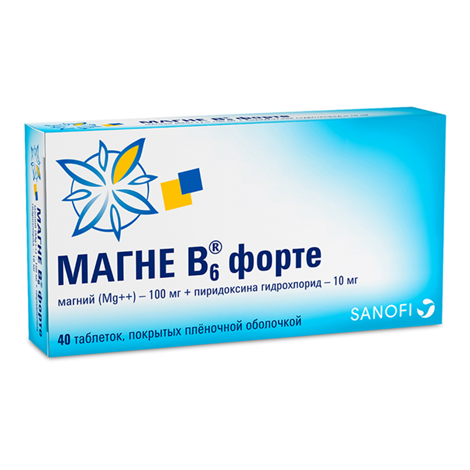Магне B6 форте, таблетки, покрытые пленочной оболочкой, 40 шт. фото