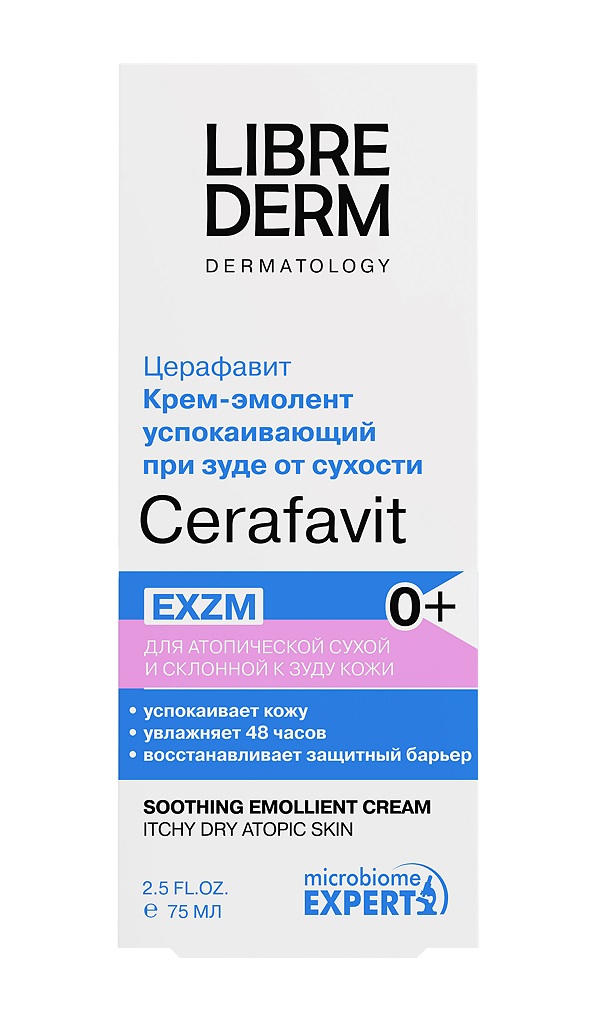 Librederm Cerafavit крем-эмолент успокаивающий с коллоидной овсянкой, церамидами и пребиотиком, крем, 75 мл, 1 шт. фото