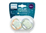 AVENT Ultra Air Пустышка силиконовая ортодонтическая ночная с футляром, 18+ мес, 2 шт, арт. SCF376/23 фото