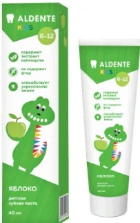 Aldente Кидс Зубная паста для детей 6-12лет, 40 мл, 1 шт, яблоко фото