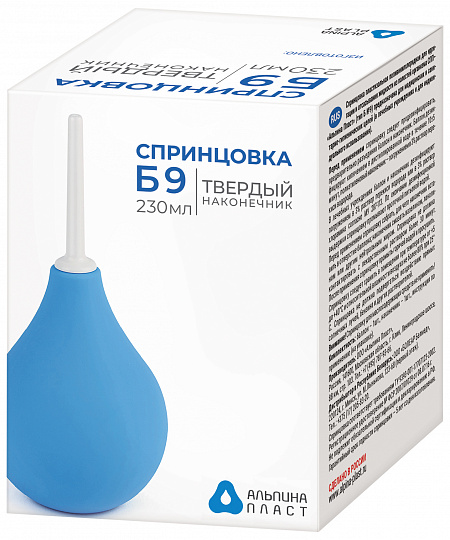 Спринцовка Альпина Пласт Б9, 230 мл, 1 шт, с твердым наконечником фото