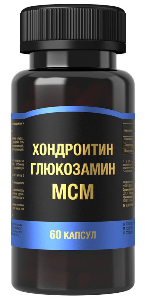 Хондроитин + Глюкозамин + МСМ, 1000 мг, капсулы, 60 шт. фото