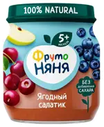 Фрутоняня ягодный салатик, пюре, 100 г, 1 шт. фото