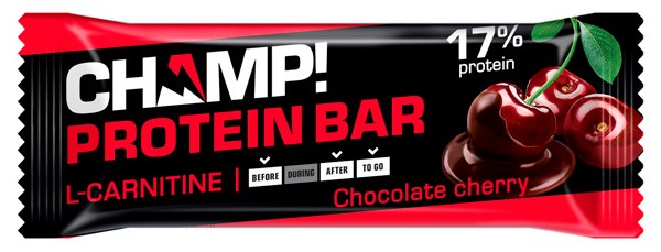 Champ батончик протеиновый, батончик, 45 г, 1 шт, шоколадная вишня фото