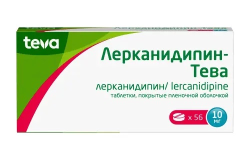Лерканидипин-Тева, 10 мг, таблетки, покрытые пленочной оболочкой, 56 шт. фото