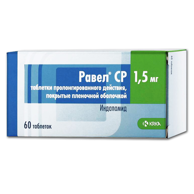 Равел СР, 1.5 мг, таблетки пролонгированного действия, покрытые пленочной оболочкой, 60 шт. фото
