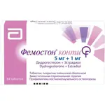 Фемостон конти, 5 мг + 1 мг, таблетки, покрытые пленочной оболочкой, 84 шт. фото
