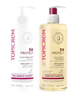 Topicrem DA Protect бальзам липидовосстанавливающий 500 мл + масло для душа 500 мл, набор, 1 шт. фото