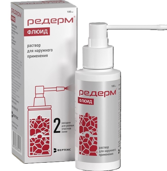 Редерм флюид, 0.05 % + 2 %, раствор для наружного применения, 100 мл, 1 шт. фото