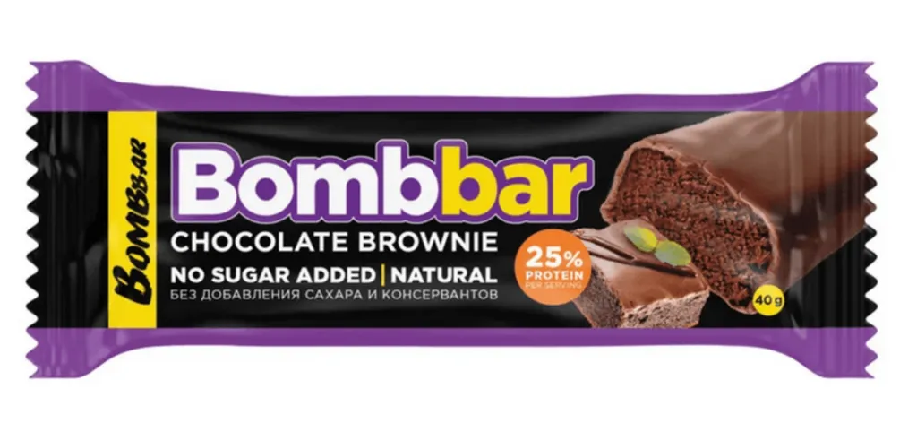 Bombbar Батончик глазированный, батончик, 40 г, 1 шт, шоколадный брауни фото