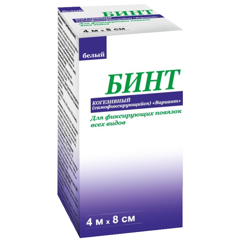 Бинт когезивный самофиксирующийся, 4 м х 8 см, 1 шт, белого цвета фото