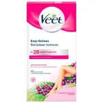Veet Полоски восковые для нормальной кожи, полоски восковые, 12 шт, с маслом ши и ароматом ягод асаи фото