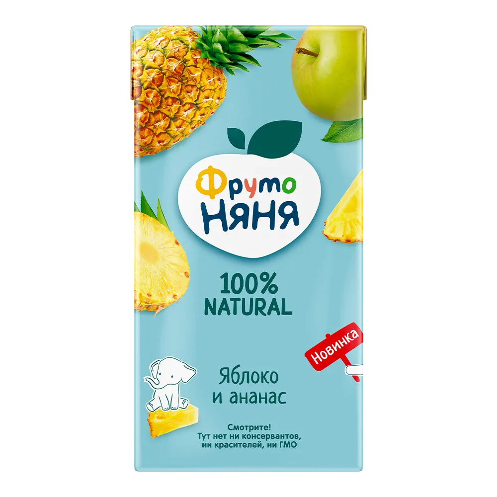 Фрутоняня Нектар, сок, 500 мл, 1 шт, яблоко + ананас фото