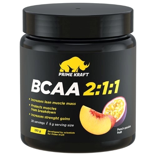Prime kraft BCAA 2:1:1, порошок, 150 г, 1 шт, персик + маракуйя фото