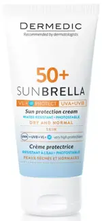 Дермедик Sunbrella Sun Protection Cream Dry and Normal Skin SPF50+, крем, 50 г, 1 шт, для нормальной и сухой кожи фото 2