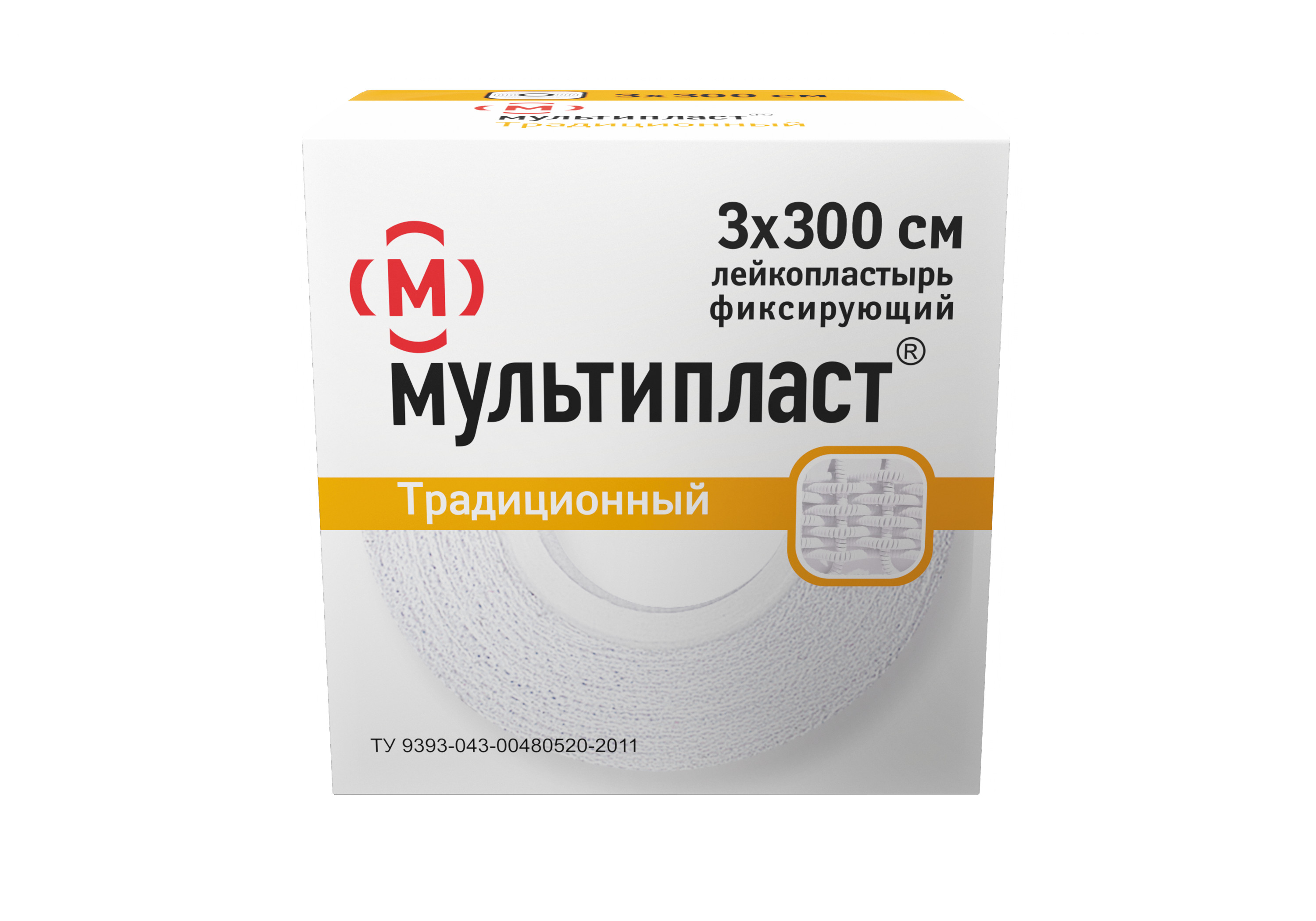 Мультипласт Лейкопластырь фиксирующий, 3 см х 300 см, пластырь медицинский, 1 шт, белого цвета, тканевая основа фото