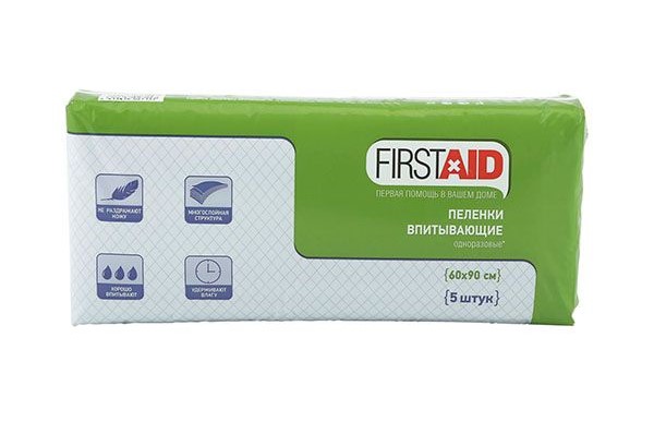 Ферстэйд Пеленки медицинские впитывающие, 60 см х 90 см, 5 шт. фото