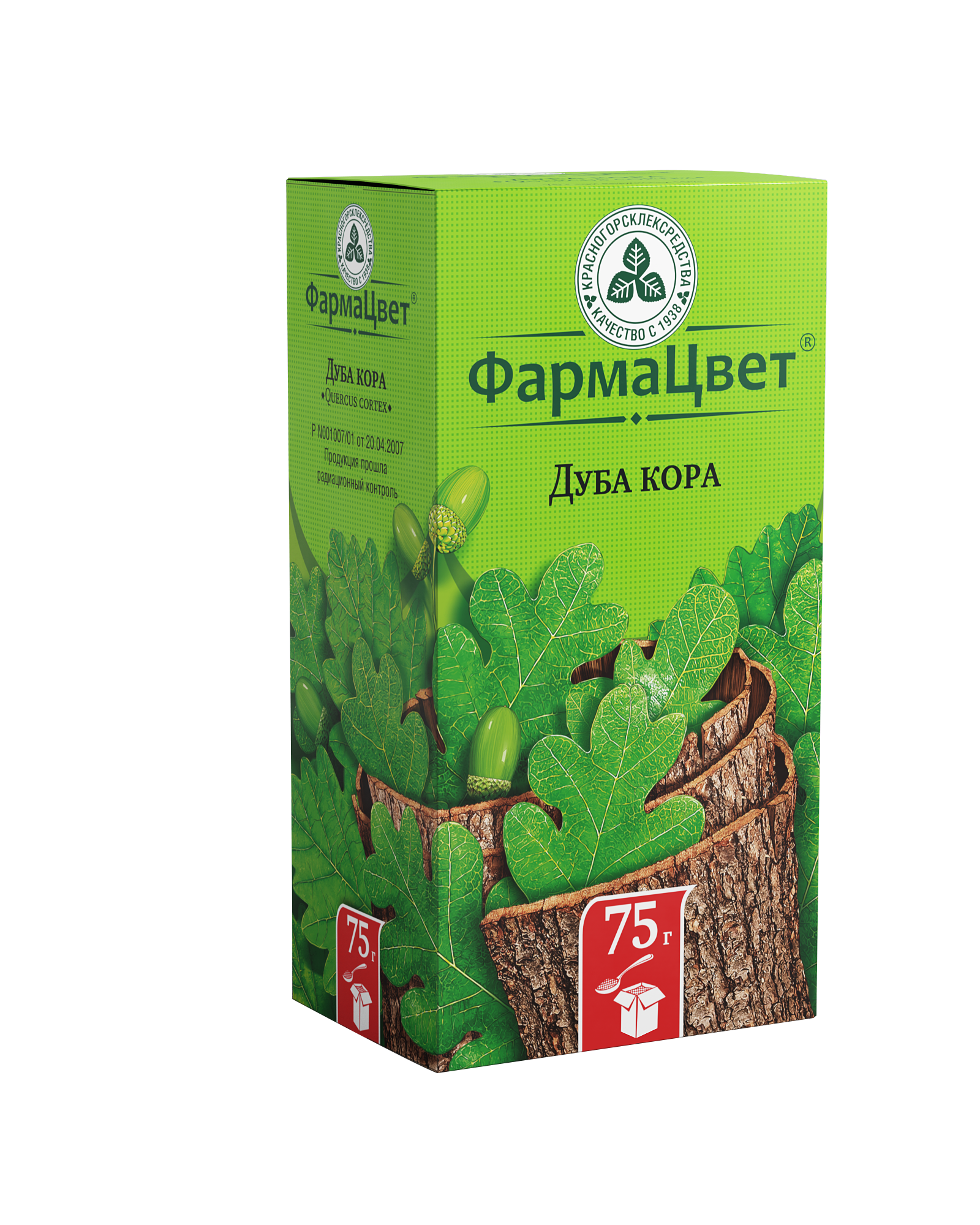 Дуба кора, сырье растительное измельченное, 75 г, 1 шт. фото