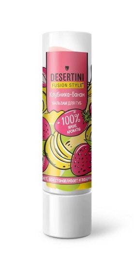 Desertini бальзам для губ, бальзам для губ, 4.2 г, 1 шт, клубника + банан фото
