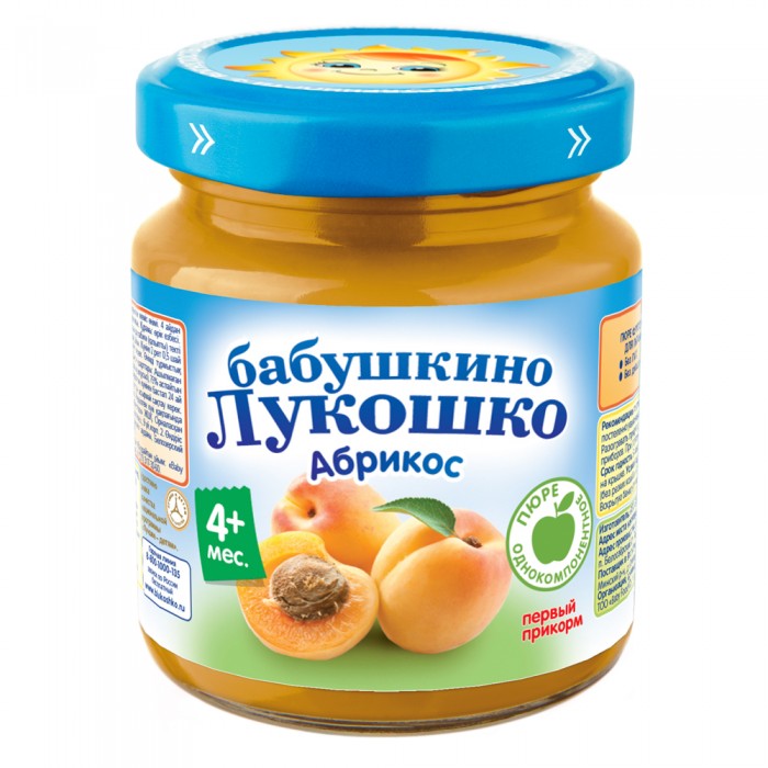 Бабушкино Лукошко детское пюре, пюре, 100 г, 1 шт, абрикос фото