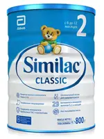 Similac Classic 2, 6-12 месяцев, смесь молочная сухая, 800 г, 1 шт. фото