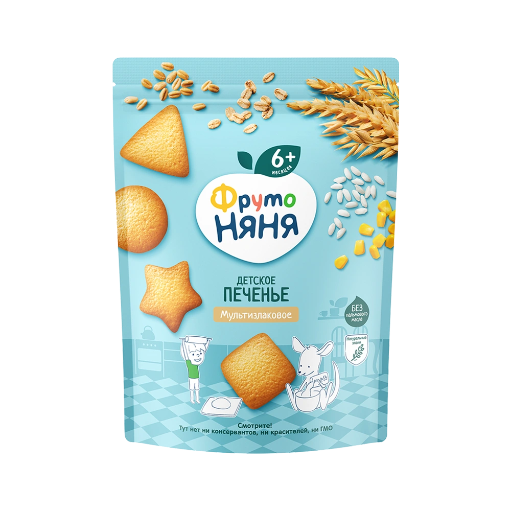 Фрутоняня Печенье мультизлаковое витамины минералы, 120 г, 1 шт. фото