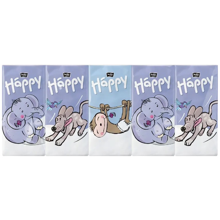Bella Baby Happy платочки носовые Зверята, 100 шт. фото