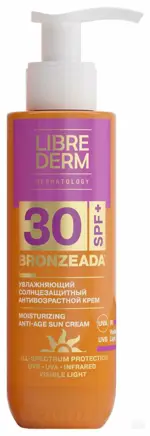 Librederm Bronzeada Anti-Age Крем солнцезащитный SPF30, крем, 150 мл, 1 шт. фото