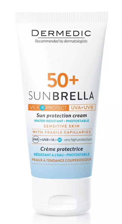 Дермедик Sunbrella Sun Protection Cream Sensitive Skin SPF50+, крем, 50 мл, 1 шт, для чувствительной кожи фото