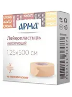Арма Лейкопластырь фиксирующий, 1.25х500 см, 1 шт, телесный, тканевая основа фото