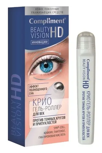 Compliment Beauty Vision HD Гель-роллер для век, гель для контура глаз, 11 мл, 1 шт, от темных кругов под глазами фото