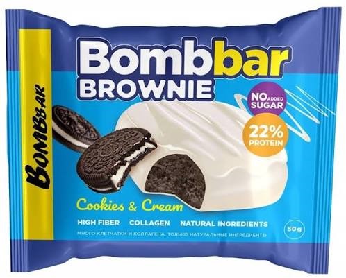 Bombbar Печенье глазированное, 50 г, 1 шт, брауни печенье-крем фото