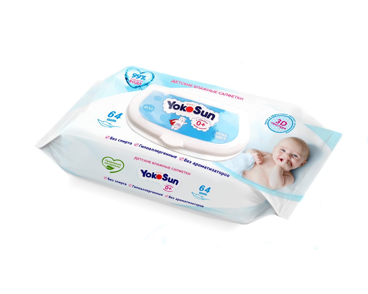 Yokosun Салфетки влажные, салфетки влажные, 64 шт. фото