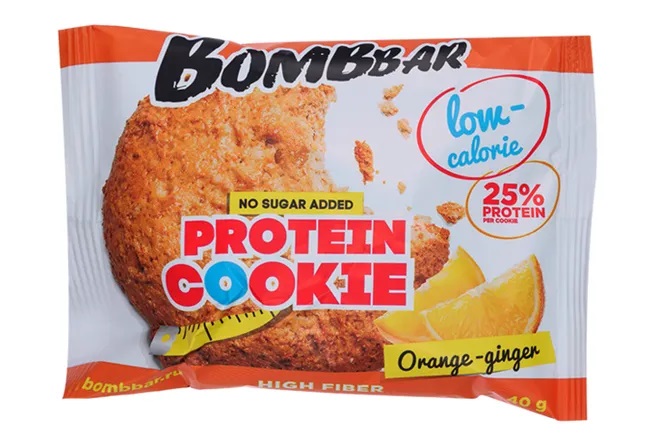 Bombbar Печенье неглазированное, 40 г, 1 шт, апельсин + имбирь фото