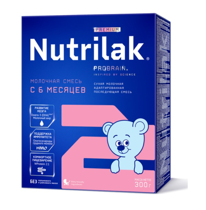 Nutrilak Premium 2 Смесь молочная, 6-12 месяцев, смесь молочная сухая, 300 г, 1 шт. фото