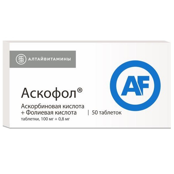 Аскофол, 0.8 мг + 100 мг, таблетки, 50 шт. фото
