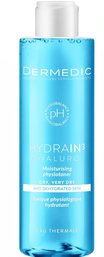 Дермедик Hydrain 3 Hialuro Moisturising Physiotoner, тоник для лица, 200мл, 1 шт, для сухой и чувствительной кожи фото