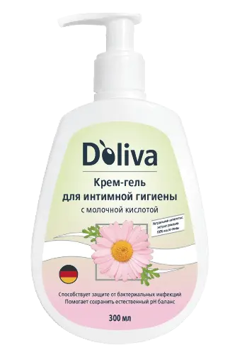 Doliva крем-гель для интимной гигиены, крем-гель, 300 мл, 1 шт, с молочной кислотой фото