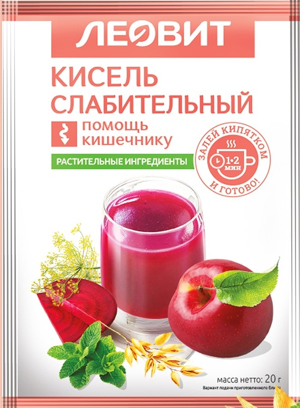 Леовит Кисель Слабительный, порошок, 20 г, 1 шт. фото