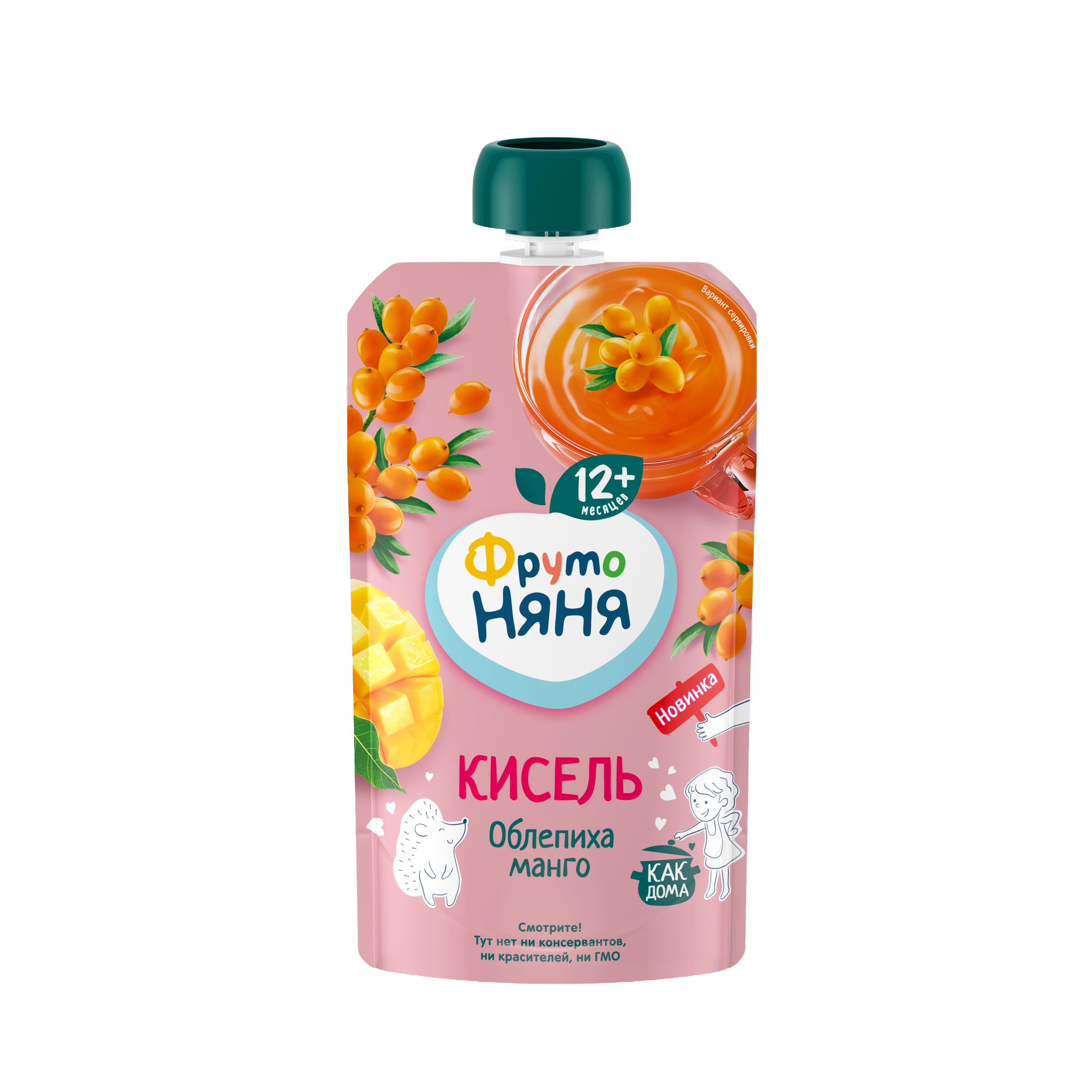 Фрутоняня кисель, 12+ мес, кисель, 130 г, 1 шт, облепиха + манго фото