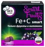 Smart Fruits Fe + C smart, пастилки жевательные, 60 шт, черная смородина фото