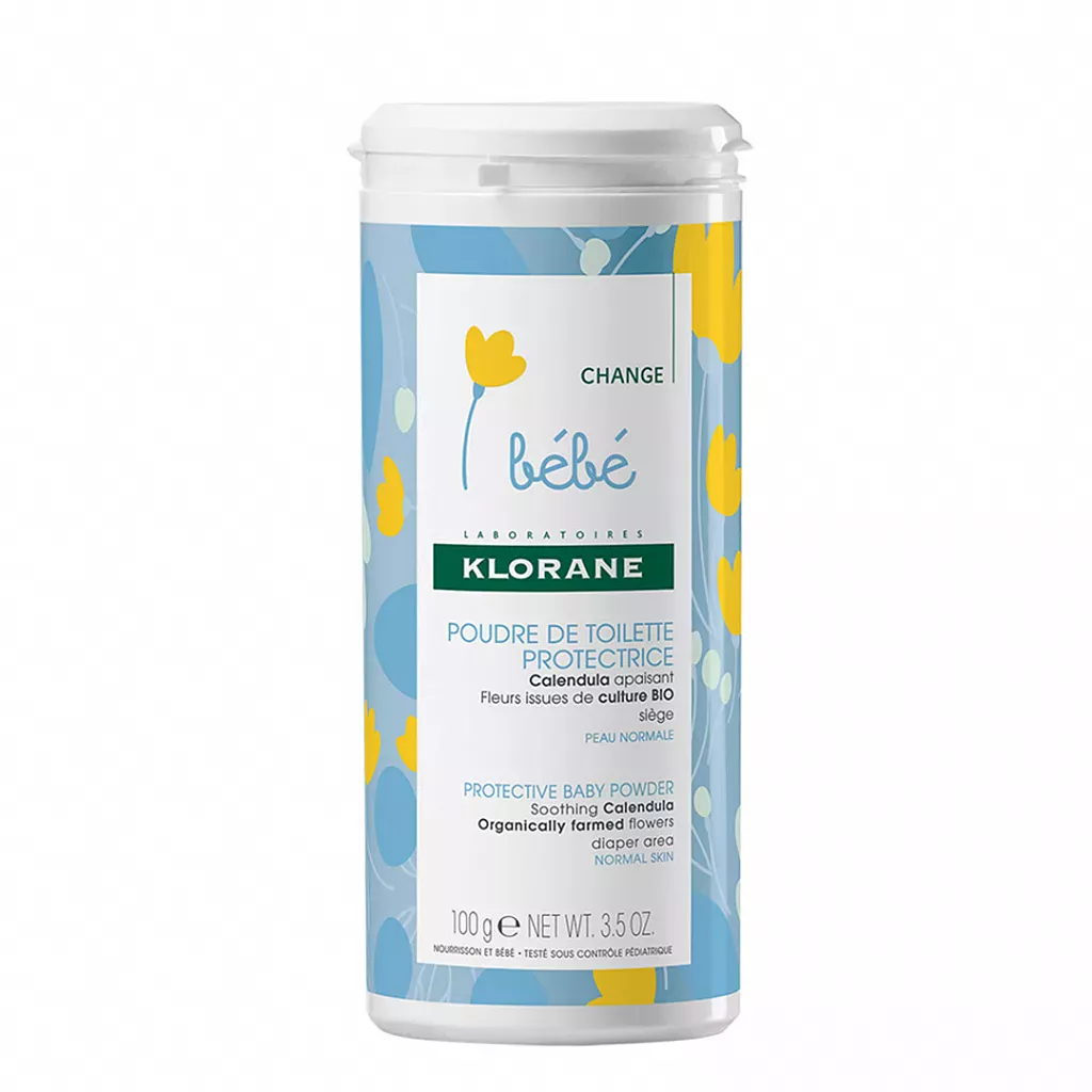 Klorane Bebe Защитная туалетная присыпка, присыпка для детей, 100 г, 1 шт, с календулой фото