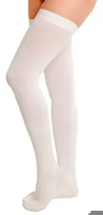 Интекс Чулки антиэмболические с резинкой на силиконовой основе, 1 класс компрессии, S, пара, 1 шт, белого цвета фото