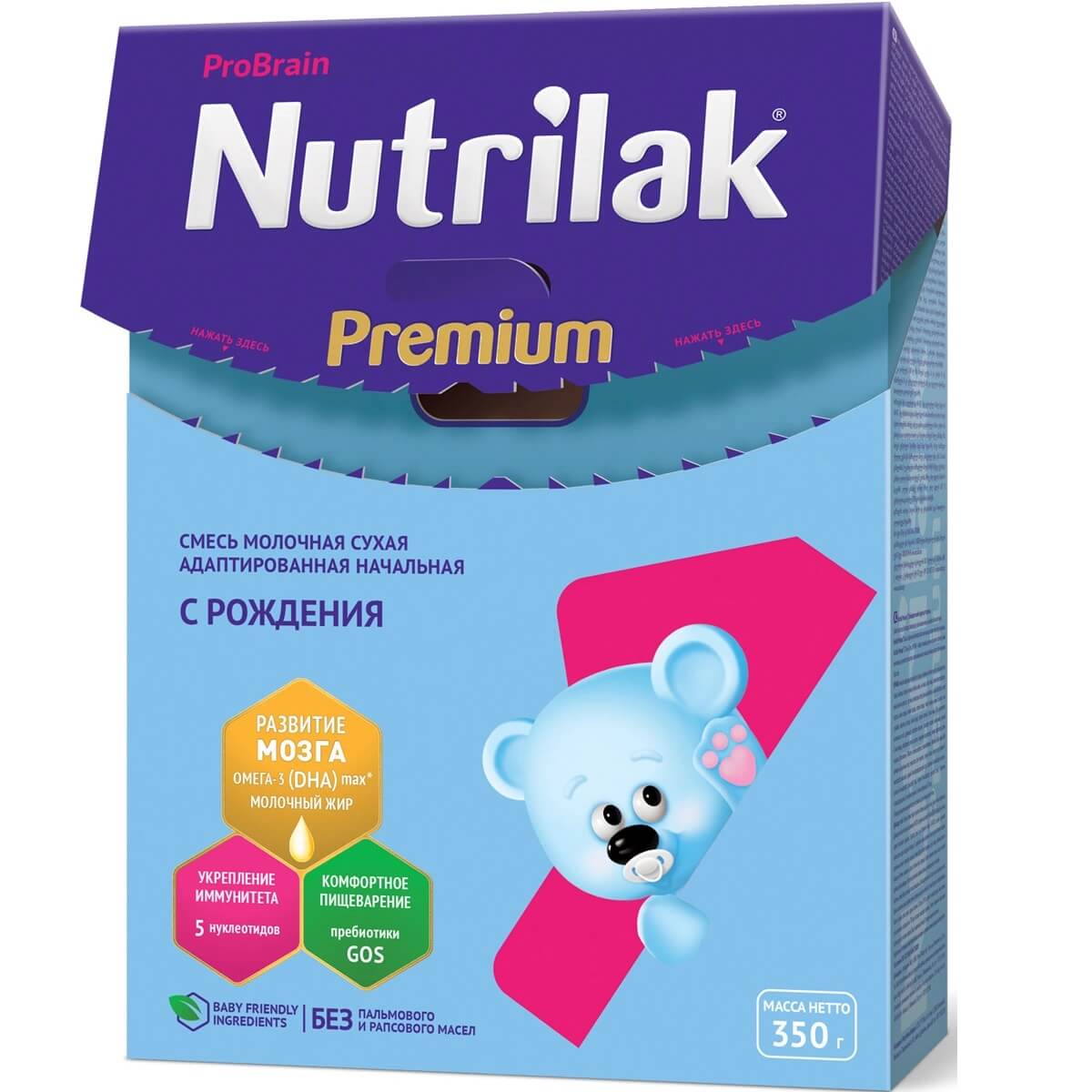 Nutrilak Premium 1 Смесь молочная 0-6 мес, смесь молочная сухая, 350 г, 1 шт. фото