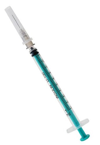 Pakro Шприц инсулиновый 3-х компонентный U-100, 1 мл, шприц в комплекте с иглой, 100 шт, 29G (0.33x13) фото