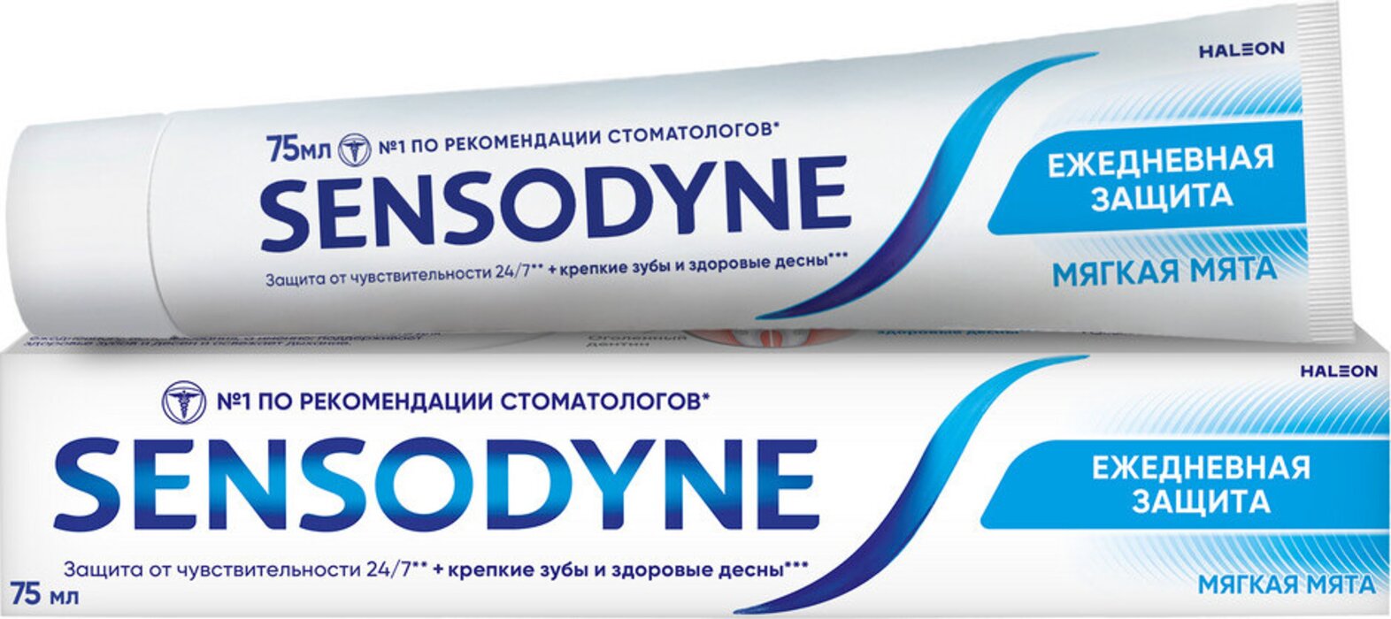 Sensodyne Зубная паста Ежедневная защита, паста зубная, 75 мл, 1 шт, мягкая мята фото