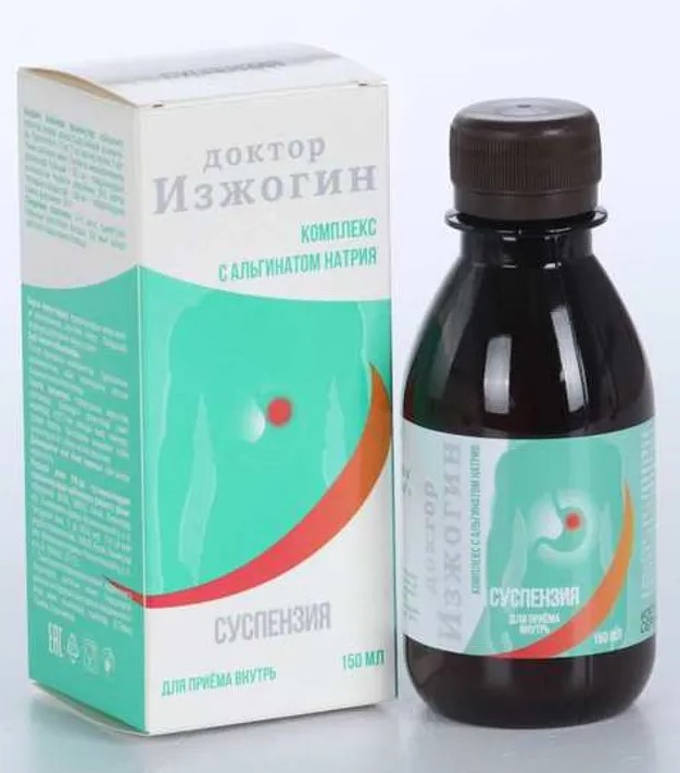Доктор Изжогин Комплекс с альгинатом натрия, суспензия для приема внутрь, 150 мл, 1 шт, со вкусом мяты фото