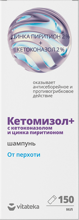 Витатека Кетомизол+ Шампунь от перхоти с цинком, шампунь, 150 мл, 1 шт, с кетоконазолом и цинка пиритионом фото